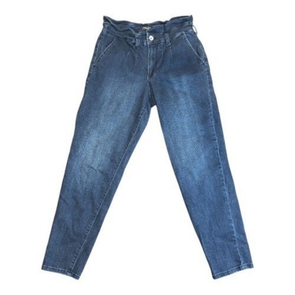 Chaps Jeans Women's Size 6/28 Dark Wash Paperbag Waist‎ Straight Leg Denim Pants